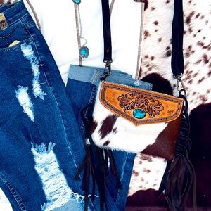 Cowhide crossbody